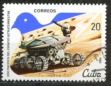 z vendido Cuba 1982 Scott 2504 Sello * Vehiculo Espacial Spacecraft Lunokhod Uso Pacifico del Espacio Ultraterrestre 20c Mi.2653 Yvert2356 